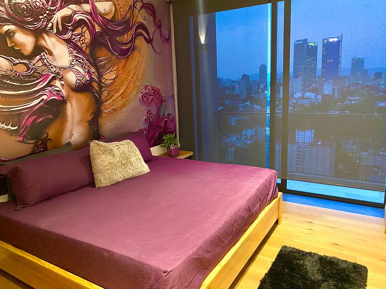 Penthouse con la mejor vista de Cdmx, 6 personas, Gym y 2 pa
