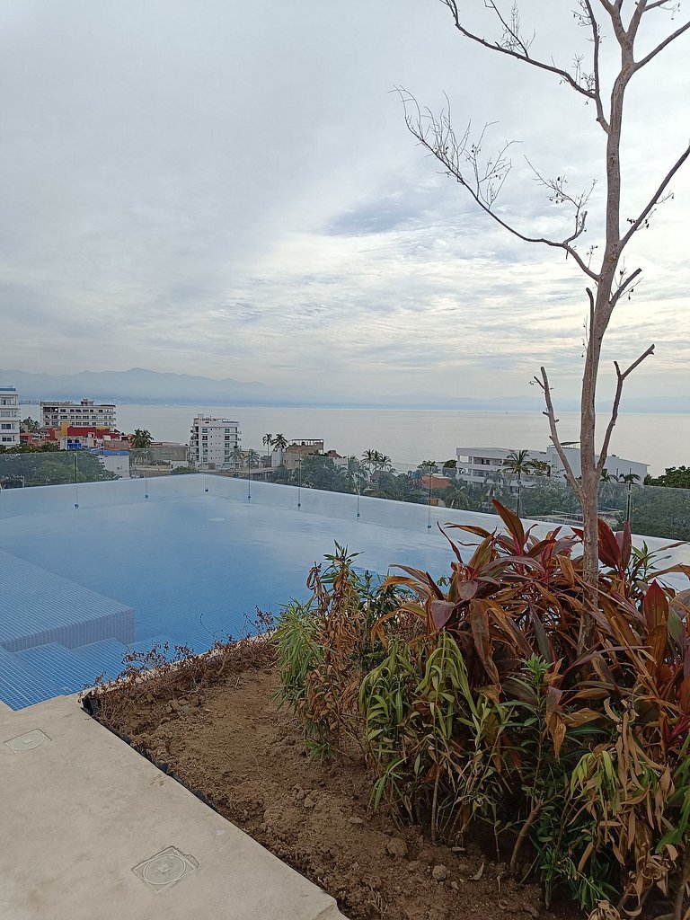 Excellent location with a roof garden and pool