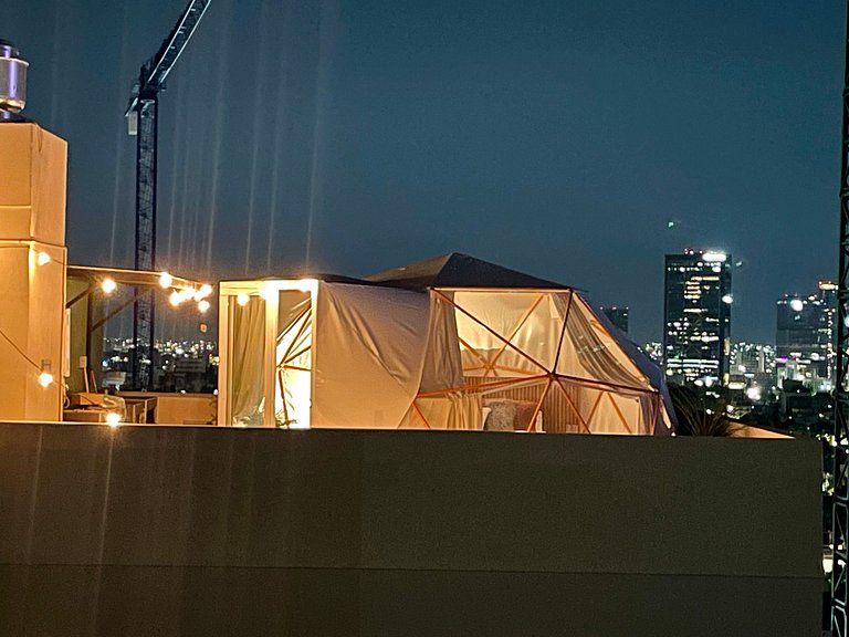 Glamping con jacuzzi en piso 15, único en Gdl, vistas espect