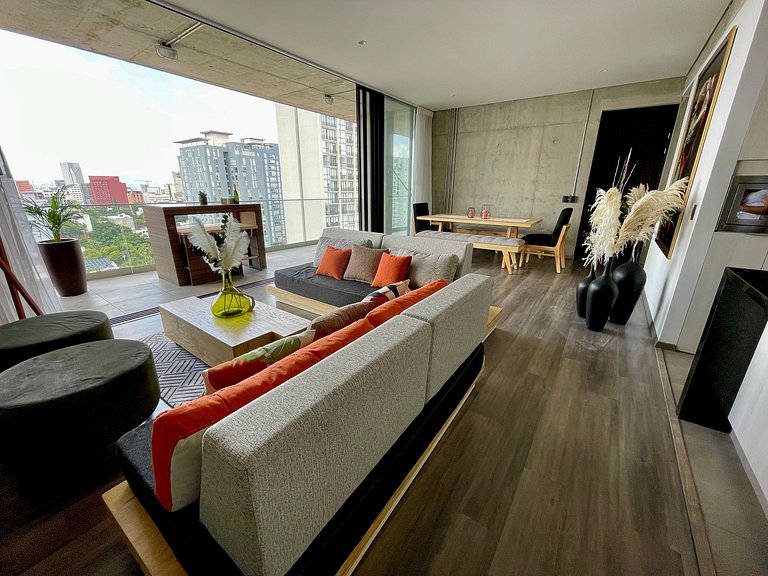 Espectacular diseño, terraza con Hamaca y Jacuzzi